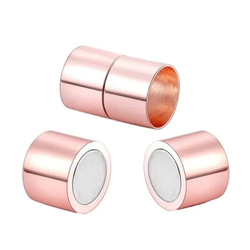 6–10 Stück/Los goldene Magnetverschlüsse, passend für 3, 4, 5, 6, 7, 8, 10, 12, 14, 15 mm Lederband-Armbandverbinder zur DIY-Schmuckherstellung, Roségold, 10 Stück x 10 mm von LEPIZ