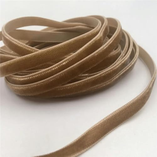 6 mm, 4,6–274 m, einseitiges Samtband zum Verpacken handgefertigter Blumensträuße, Party-Dekoration zu Hause, Weihnachtssamtband, Beige V042, 6 mm x 274 m von LEPIZ