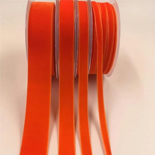 6 mm, 4,6–274 m, einseitiges Samtband zum Verpacken handgefertigter Blumensträuße, Party-Dekoration zu Hause, Weihnachtssamtband, Orange V020 – 6 mm x 274 m von LEPIZ