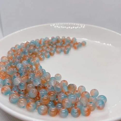 8 mm Glasperlen, schöne mehrfarbige Perlen, handgefertigt, für DIY-Armband, Halskette, Armband, Schmuck, handgefertigte Perlen, Zubehör – 2–9–8 mm (50 Stück) von LEPIZ