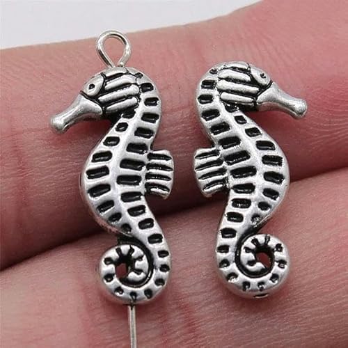 Charms in großen Mengen für Schmuckherstellungsset, Anhänger, DIY-Schmuckzubehör, Schildkröte, Perlen mit kleinem Loch, 10 Stück, 10 x 21 mm von LEPIZ