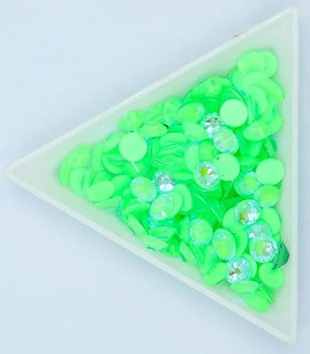 Fluoreszierende Glas-Nagelkunst, nicht Hotfix-Strasssteine SS4-30, Strass-Nagelkunst-Dekorationen, leuchtender Kristall, AB-Grün, AB-Mix, SS6-SS30, 10 Gramm von LEPIZ