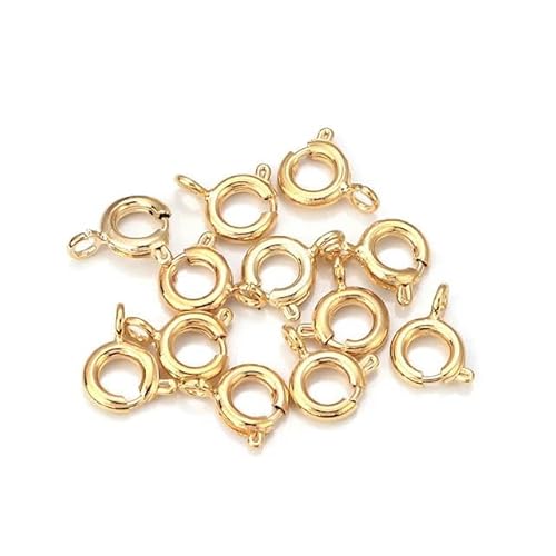 Gold-Silber-Federring-Verschluss mit offenem Biegering, Schmuckverschluss für Kettenhalsketten, Armbandverbinder, Schmuckherstellung, KC-Gold, 5,5 mm, 10 Stück von LEPIZ