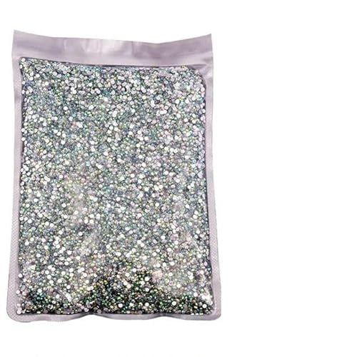 Großes Paket, 2–6 mm, Kunstharz, nicht Hot Fix, Strasssteine, Großhandel, flache Rückseite, Kristalle, Nägel, DIY, Glitzer, Steinweiß, AB-035, 3,0 mm, SS10, 10.000 Stück von LEPIZ