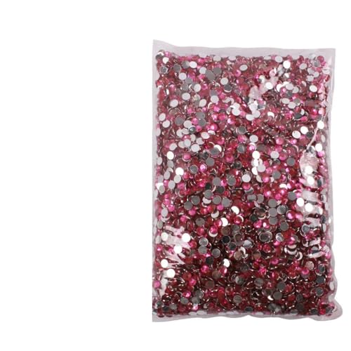 Großes Paket, 2–6 mm, Kunstharz, nicht Hot Fix, Strasssteine, Großhandel, flache Rückseite, Kristalle, Nägel, DIY, Glitzerstein, Hellrosarot, 8–5 mm, SS20, 3000 Stück von LEPIZ