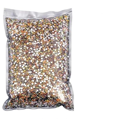 Großes Paket, 2–6 mm, Kunstharz, nicht Hot Fix, Strasssteine, Großhandel, flache Rückseite, Kristalle, Nägel, DIY, Glitzerstein, Orange AB-043, 6 mm SS30, 1000 Stück von LEPIZ