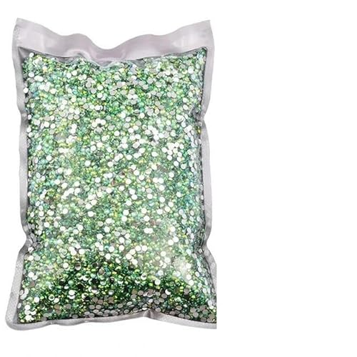 Großes Paket, 2–6 mm, Kunstharz, nicht Hot Fix, Strasssteine, Großhandel, flache Rückseite, Kristalle, Nagel, DIY, Glitzerstein, Grasgrün AB-036, 5 mm SS20, 3000 Stück von LEPIZ