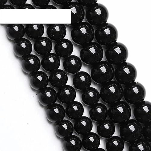 Großhandel Naturstein weiß schwarz Achate matt poliert matt Onyx Perlen runde Perlen für Schmuckherstellung DIY Armbänder 4-12mm 15"-glattes Schwarz-4,0mm 88 bis 93 Stück von LEPIZ