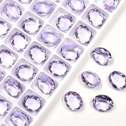 Klare ovale Taubenei-K9-Strasssteine aus glänzendem Kristall, Strass-Nagelzubehör, DIY-Dekorationen, Schmuckherstellung, Amethyst, 8 x 10 mm, 20 Stück von LEPIZ