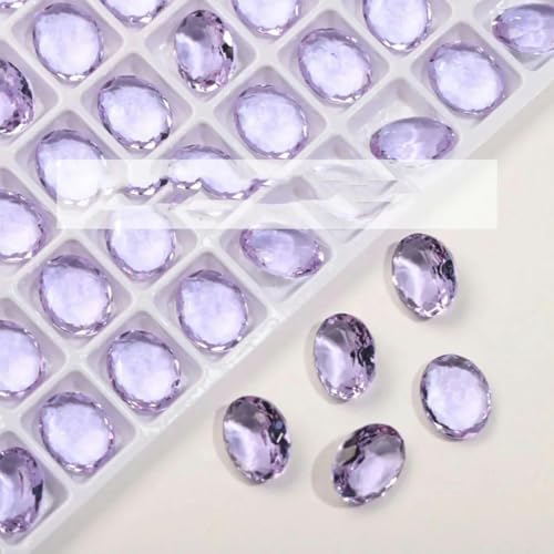 Klares ovales Taubenei K9 glänzende Kristall-Strasssteine, Strass-Nagelzubehör, DIY-Dekorationen, Schmuckherstellung-Amethyst_a-8x10mm-20St von LEPIZ