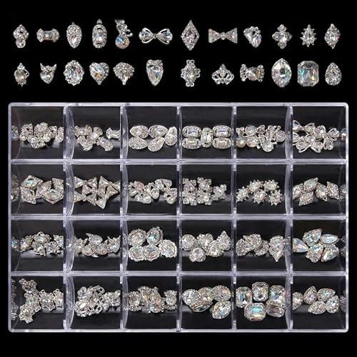 Luxuriöse Glaskristall-Strasssteine für Nagelkunst, Dekoration, Zubehör, glänzende Diamant-Nagel-Charms, Schmuck, DIY-Maniküre-Teile, Nägel, Edelsteine-BYCR-12 von LEPIZ