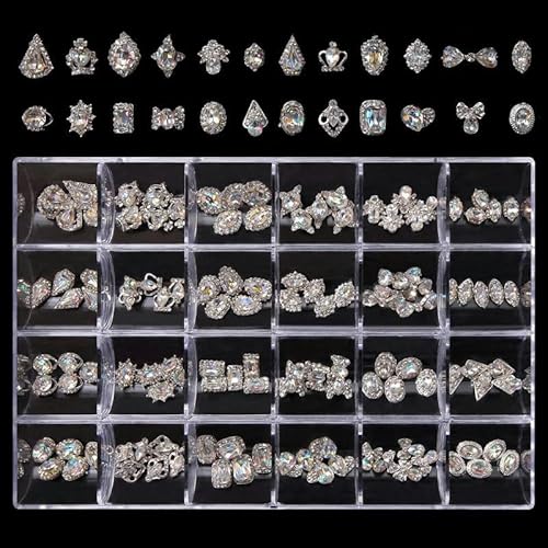 Luxuriöse Glaskristall-Strasssteine für Nagelkunst, Dekoration, Zubehör, glänzende Diamant-Nagel-Charms, Schmuck, DIY-Maniküre-Teile, Nägel, Edelsteine-BYCR-14 von LEPIZ