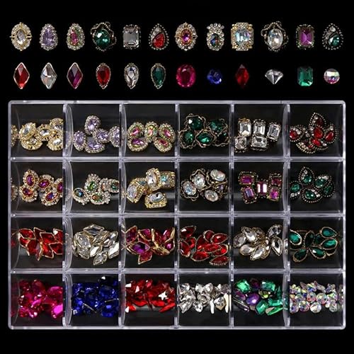 Luxuriöse Glaskristall-Strasssteine für Nagelkunst, Dekoration, Zubehör, glänzende Diamant-Nagel-Charms, Schmuck, DIY-Maniküre-Teile, Nägel, Edelsteine-BYCR-15 von LEPIZ