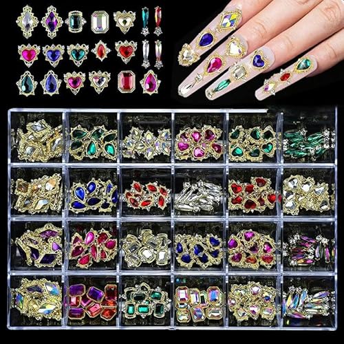 Luxuriöse Glaskristall-Strasssteine für Nagelkunst, Dekorationszubehör, glänzende Diamant-Nagel-Charms, Schmuck, DIY-Maniküre-Teile, Nägel, Edelsteine-BYCR-01 von LEPIZ