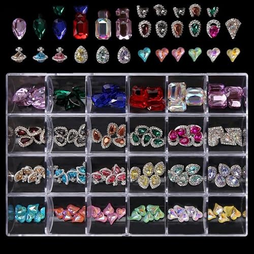 Luxuriöse Glaskristall-Strasssteine für Nagelkunst, Dekorationszubehör, glänzende Diamant-Nagel-Charms, Schmuck, DIY-Maniküre-Teile, Nägel, Edelsteine-BYCR-11 von LEPIZ