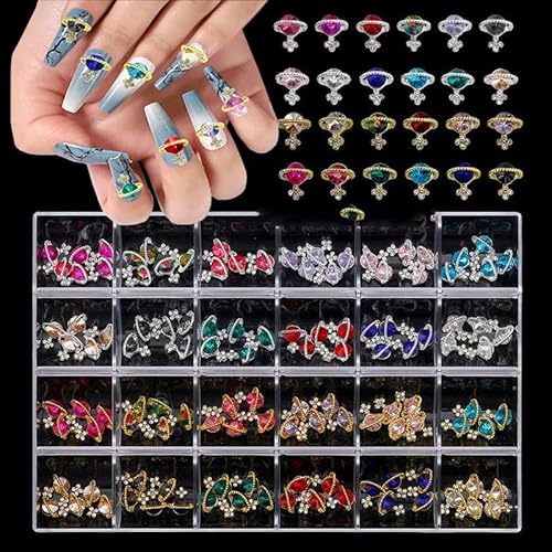 Luxuriöse Glaskristall-Strasssteine für Nagelkunst, Dekorationszubehör, glänzende Diamant-Nagel-Charms, Schmuck, DIY-Maniküre-Teile, Nägel, Edelsteine-SP0355-02 von LEPIZ