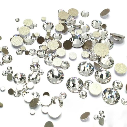 Mix-Größe A-02058 5A NonHotfix-Kristallglas-Polierstein-Strass-Nagel-Strass mit flacher Rückseite, Beauty-Nail-Art-Strass-Nagel-Diamanten, SS4 bis SS10, 550 Stück von LEPIZ