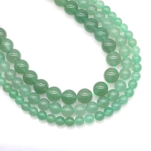 Naturstein Fluorit Tigerauge Heilkristall zur Schmuckherstellung Edelstein lose Perle DIY Armband Halskette Zubehör 4 6 8 10 mm-Grüner Aventurin-10 mm (36 bis 37 Stück) von LEPIZ