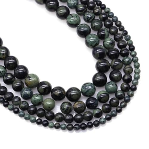 Naturstein Fluorit Tigerauge Heilkristall zur Schmuckherstellung Edelstein lose Perle DIY Armband Halskette Zubehör 4 6 8 10 mm-Kambaba Jaspis-10 mm (36 bis 37 Stück) von LEPIZ