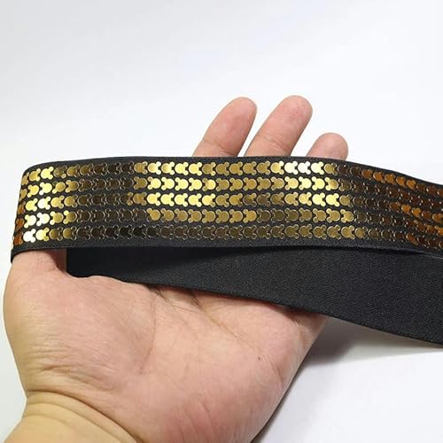 Pailletten Gummibänder für Kleidung 15-50MM Elastisches Band DIY Nähzubehör Gummiband Gummibänder für Passform-Lila Rot von LEPIZ