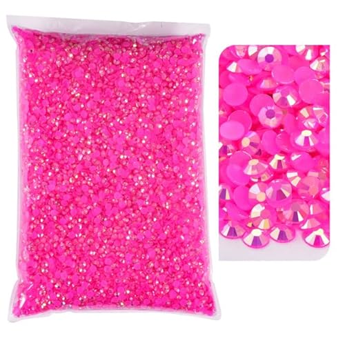 im Großpaket 2mm-6mm Crystal AB Jelly Resin Non Hotfix Strasssteine Flatback Nail Art Strass für Nagelzubehör-35 lt Rose AB, 5mm SS20-10000 Stück von LEPIZ