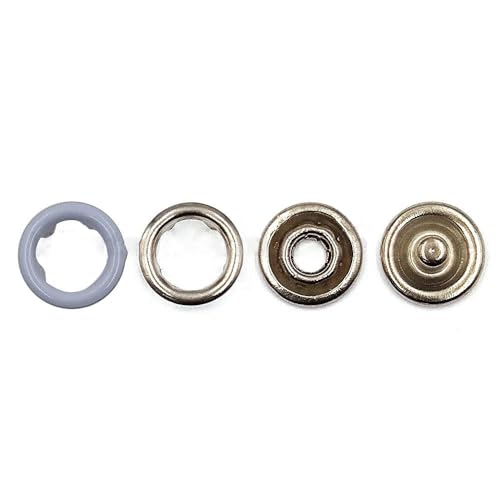 10–50 Sets 7,5/9,5/11 mm Metallzinken-Druckknopf-Ringnieten Verschlüsse für Kleidung, Kleidungsstücke, Nähtaschen, Schuhe-Hellblau-7,5 mm, 10 Stück von LEQIJK