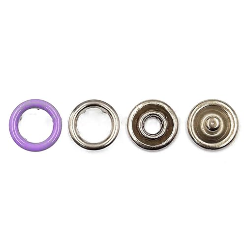 10–50 Sets 7,5/9,5/11 mm Metallzinken-Druckknopf-Ringnietenverschlüsse für Kleidung, Kleidungsstücke, Nähtaschen, Schuhe-Lila-11 mm, 20 Stück von LEQIJK