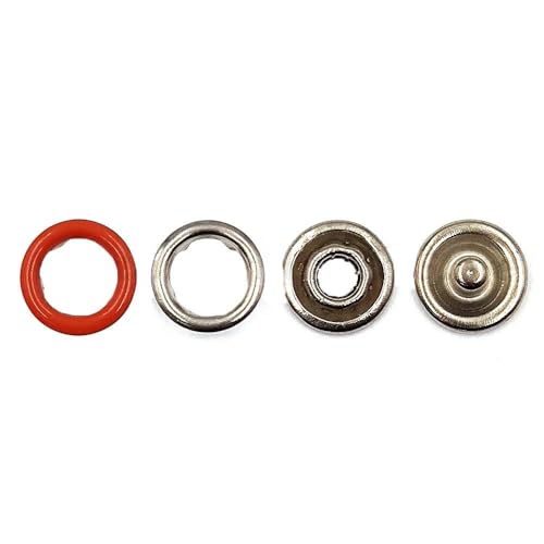 10–50 Sets 7,5/9,5/11 mm Metallzinken-Druckknopf-Ringnietenverschlüsse für Kleidung, Kleidungsstücke, Nähtaschen, Schuhe-Orange-7,5 mm, 20 Stück von LEQIJK