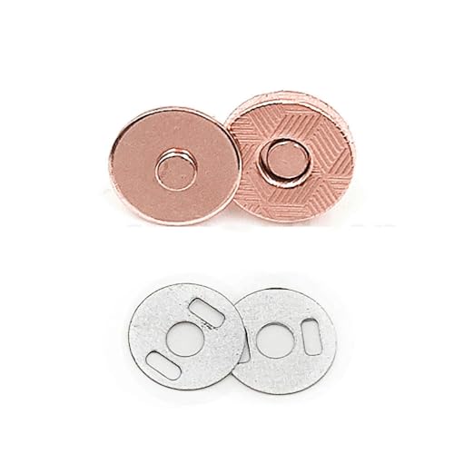 10 Sätze/Los 10 mm – 18 mm Magnetknöpfe Taschen Magnet Automatische Adsorptionsschnalle Geldbörsenknöpfe Dünne Metallknöpfe Druckknöpfe mit Werkzeug-Roségold-10 mm von LEQIJK