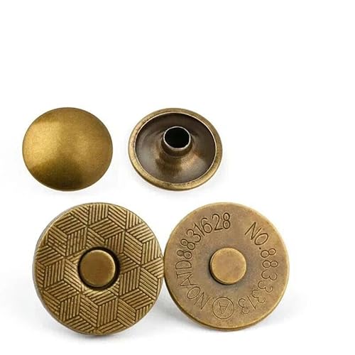 10 Sets 14,0 mm 18 mm Metall-Doppelniete Magnetverschlüsse Knöpfe Verschluss Tasche Druckschnalle Geldbörsen Handtasche Kleidung DIY Zubehör-10Sets-Bronze-14,0 mm von LEQIJK