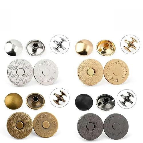 10 Sets 14,0 mm 18 mm Metall Doppelniete Magnetverschlüsse Knöpfe Verschluss Tasche Druckschnalle Geldbörsen Handtasche Kleidung DIY Zubehör-10Sets-Mix Farben-14,0 mm von LEQIJK