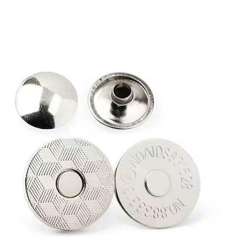 10 Sets 14,0 mm 18 mm Metall-Doppelniete Magnetverschlüsse Knöpfe Verschluss Tasche Druckschnalle Geldbörsen Handtasche Kleidung DIY Zubehör-10Sets-Silber-14,0 mm von LEQIJK