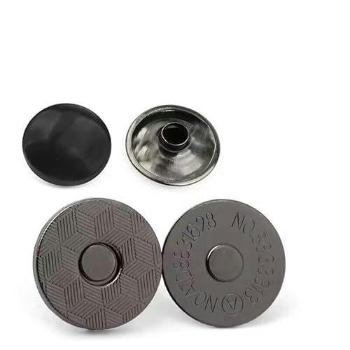 10 Sets Metall-Doppelnieten-Magnetverschlüsse, Knöpfe, Verschluss, Taschenpresse, Schnalle, Geldbörse, Handtasche, Kleidung, DIY-Zubehör, 14 mm, 18 mm, dünnes Pistolenschwar von LEQIJK