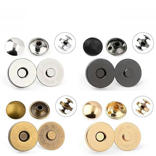 10 Sets Metall-Doppelnieten-Magnetverschlüsse, Knöpfe, Verschluss, Taschenpresse, Schnalle, Geldbörse, Handtasche, Kleidung, DIY-Zubehör, 14 mm 18 mm, dick, verschiedene F von LEQIJK