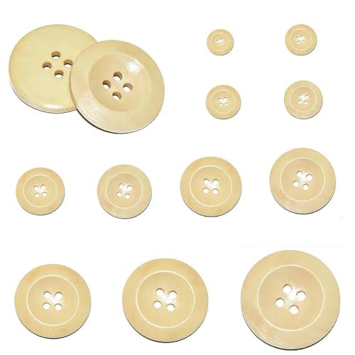 10 Stück 30 Stück 10 mm – 40 mm runde Anzugdekor-Paspelierungsknöpfe aus Holz zum Selbernähen, Scrapbooking, Basteln für Kleidung, handgefertigter Holzknopf-MT285-Durchmesser 15 mm von LEQIJK