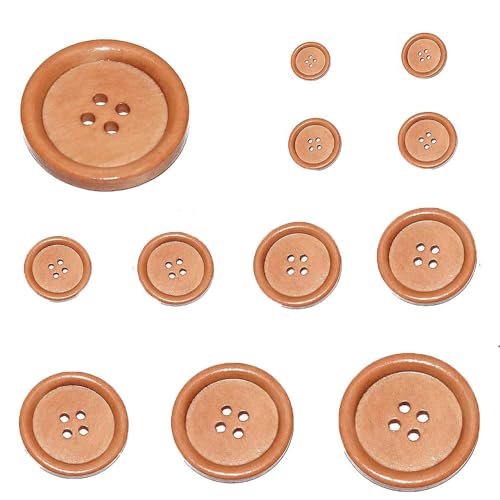 10 Stück 30 Stück 10 mm – 40 mm runde Anzugdekor-Paspelierungsknöpfe aus Holz zum Selbernähen, Scrapbooking, Basteln für Kleidung, handgefertigter Holzknopf-MT329-Durchmesser 10 mm von LEQIJK