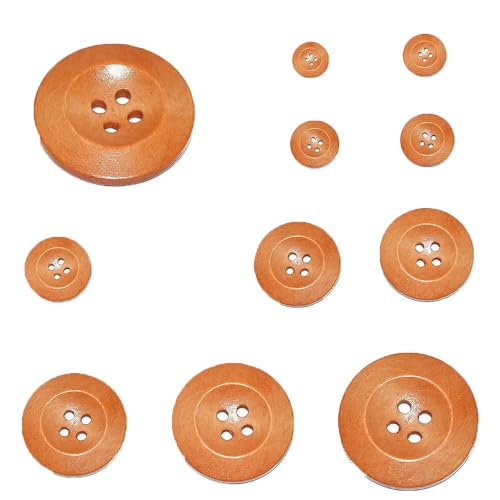 10 Stück 30 Stück 10 mm – 40 mm runde Anzugdekor-Paspelierungsknöpfe aus Holz zum Selbernähen, Scrapbooking, Basteln für Kleidung, handgefertigter Holzknopf-MT334-Durchmesser 18 mm von LEQIJK