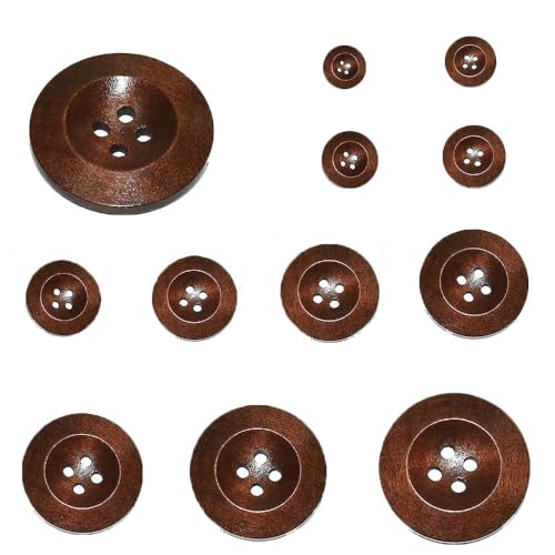 10 Stück 30 Stück 10 mm – 40 mm runde Anzugdekor-Paspelierungsknöpfe aus Holz zum Selbernähen, Scrapbooking, Basteln für Kleidung, handgefertigter Holzknopf-MT337-Durchmesser 30 mm, von LEQIJK