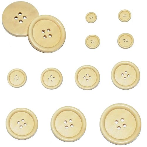 10 Stück 30 Stück 10 mm – 40 mm runde Anzugdekor-Paspelierungsknöpfe aus Holz zum Selbernähen, Scrapbooking, Basteln für Kleidung, handgefertigter Holzknopf-MT81-Durchmesser 25 mm, von LEQIJK