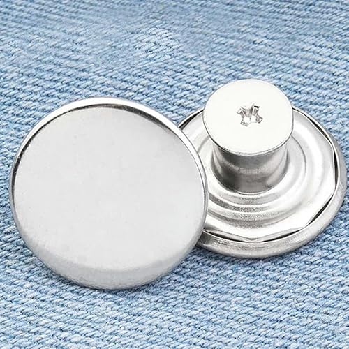 10 Stück Ersatz-Jeansknöpfe, 20 mm, 17 mm, sofort nähefreie Metallknöpfe für Hosen, mit Reparatur-Kombigewinde, Nieten und Schraubendreher, 11–17 mm von LEQIJK