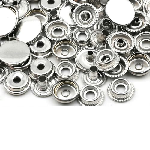 10 mm 12,5 mm 15 mm Metalldruckknöpfe Nähzubehör Botones Druckknopf für Kleidung Jacken Lederdruckknöpfe-201-Silber-20Sets von LEQIJK