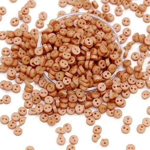 100 Stück Mini-Knöpfe, 3,0 mm, runde Knöpfe für Puppen, dekorative Kleidung, Nähen, Basteln, Handarbeiten, Scrapbooking-11 von LEQIJK