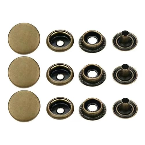 20/50 Sets 655/633/831/201 Metall-Druckknöpfe Druckknöpfe Nähknopf für DIY-Kleidung Kleidersäcke Lederhandwerk-Bronze 2-100Sets 12,5 mm von LEQIJK