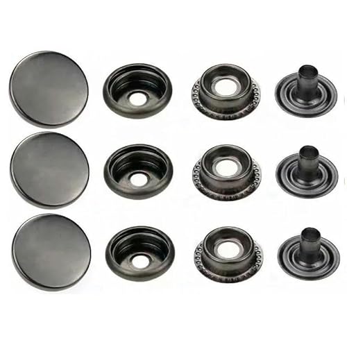 20/50 Sets 655/633/831/201 Metall-Druckknöpfe Druckknöpfe Nähknopf für DIY-Kleidung Kleidersäcke Lederhandwerk-Gun schwarz 2-100Sets 12,5 mm von LEQIJK