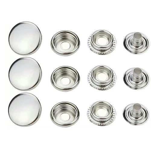 20/50 Sets 655/633/831/201 Metall-Druckknöpfe Druckknöpfe Nähknopf für DIY-Kleidung Kleidersäcke Lederhandwerk-Silber 2-100Sets 12,5 mm von LEQIJK