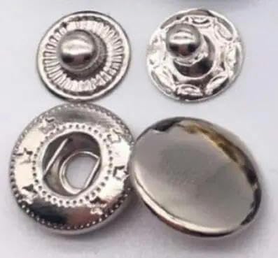 20~100 Set 10 mm 12,5 mm 15 mm Metall-Druckknöpfe Nähknopf Druckknopfverschlüsse Nähen Lederhandwerk Kleidung Taschen Kleidungsstück-Silber-15 mm 100 Set von LEQIJK