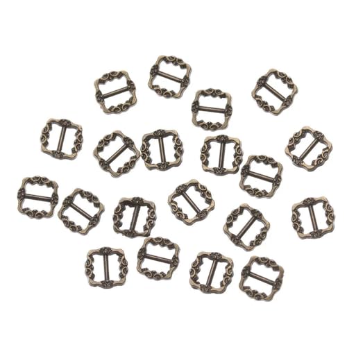 20 Stück 3,5/7 mm Mini-Tri-Glide-Schnalle, ultrakleine Gürtelschnalle aus Metall für Puppentaschen, Schuhe, Bastelknöpfe, DIY-Puppenkleidungszubehör, 3,5 cm, Bronze von LEQIJK