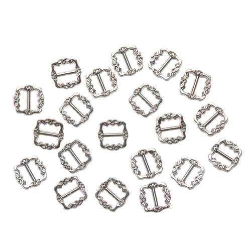 20 Stück 3,5/7 mm Mini-Tri-Glide-Schnalle, ultrakleine Gürtelschnalle aus Metall für Puppentaschen, Schuhe, Bastelknöpfe, DIY-Puppenkleidungszubehör, 3,5 cm, Silber von LEQIJK