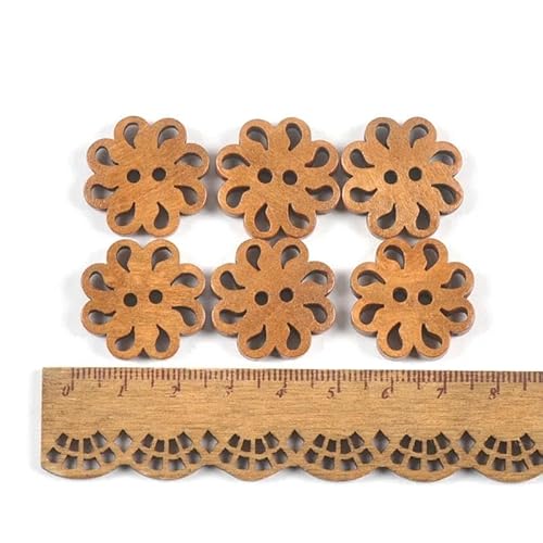 20 Stück Vintage 2 Löcher Holzknöpfe für Kleidungsstück Nähzubehör DIY Handwerk Scrapbook Verzierung handgemachte Dekor 18-25mm C-03234-3 von LEQIJK