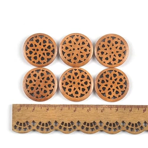 20 Stück Vintage 2 Löcher Holzknöpfe für Kleidungsstück Nähzubehör DIY Handwerk Scrapbook Verzierung handgemachte Dekor 18-25mm C-03234-4 von LEQIJK